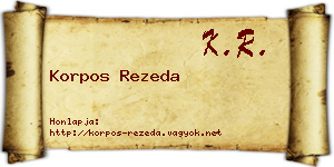 Korpos Rezeda névjegykártya